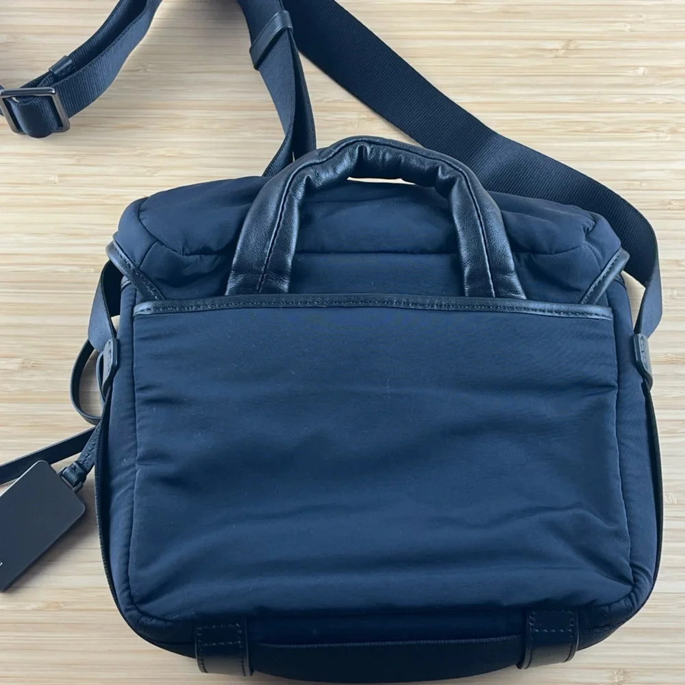 Tumi Unisex 79011NVY Shoulder Bag Blue Black Nylon Leather NEW